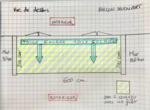 Sketch of an uncovered balcony for a Protection Chat quote