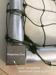 Protection Chat coin acier inoxydable