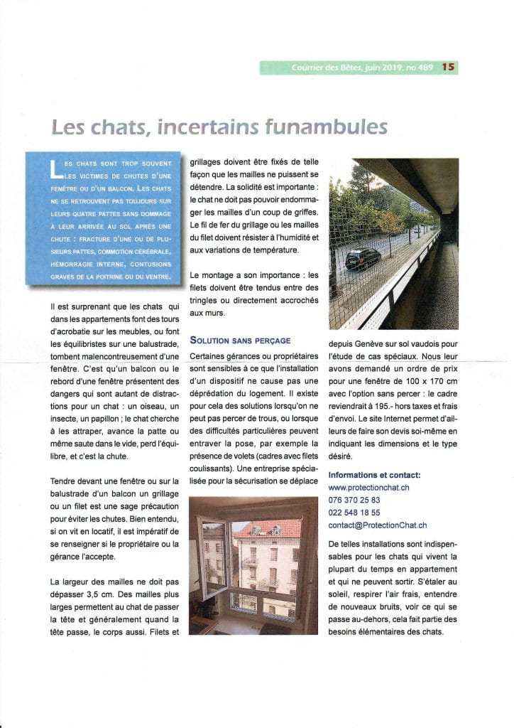 SPA Vaud Courrier des Bêtes Juin 2019